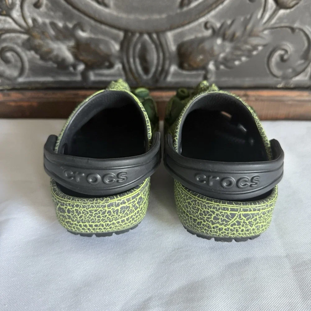 CROCS Classic I am Scary Dino Toddler Size C7 Green Clogs Dinosaur Slip On Shoes